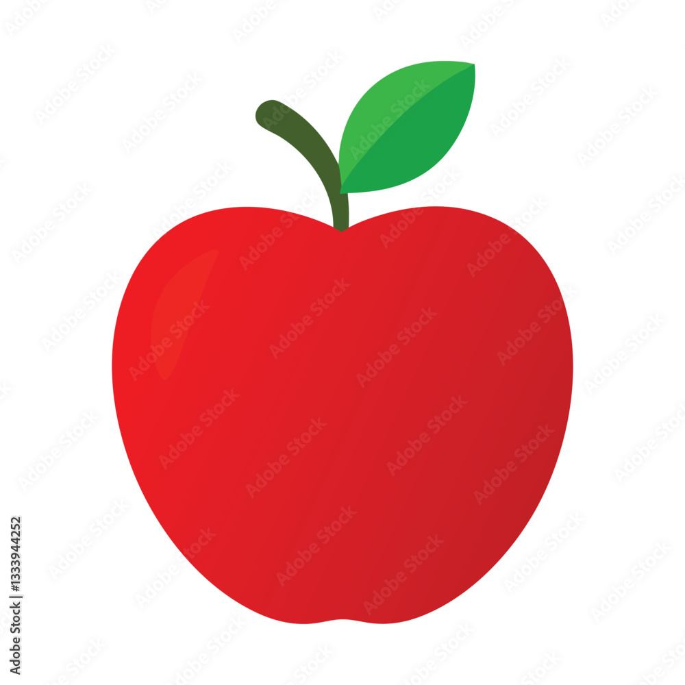 Fototapeta premium Red apple illustration. Apple Clip art
