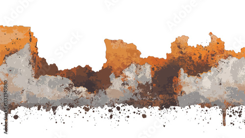A digital image showcasing an abstract horizontal texture resembling watercolor or paint. The dominant colors are various shades of orange and brown, with hints of gray and white. The texture