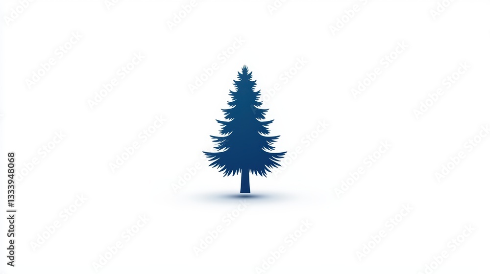Obraz premium Majestic pine tree casting a long shadow on the ground in serene landscape lush