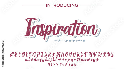 Inspiration Font Stylish brush painted an uppercase vector letters, alphabet, typeface
