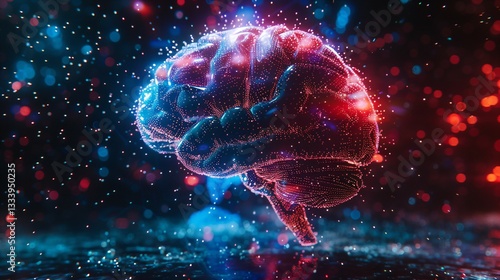 Wallpaper Mural Glowing digital AI brain with intricate neural connections, symbolizing artificial intelligence, technology innovation, and data security concepts. Torontodigital.ca