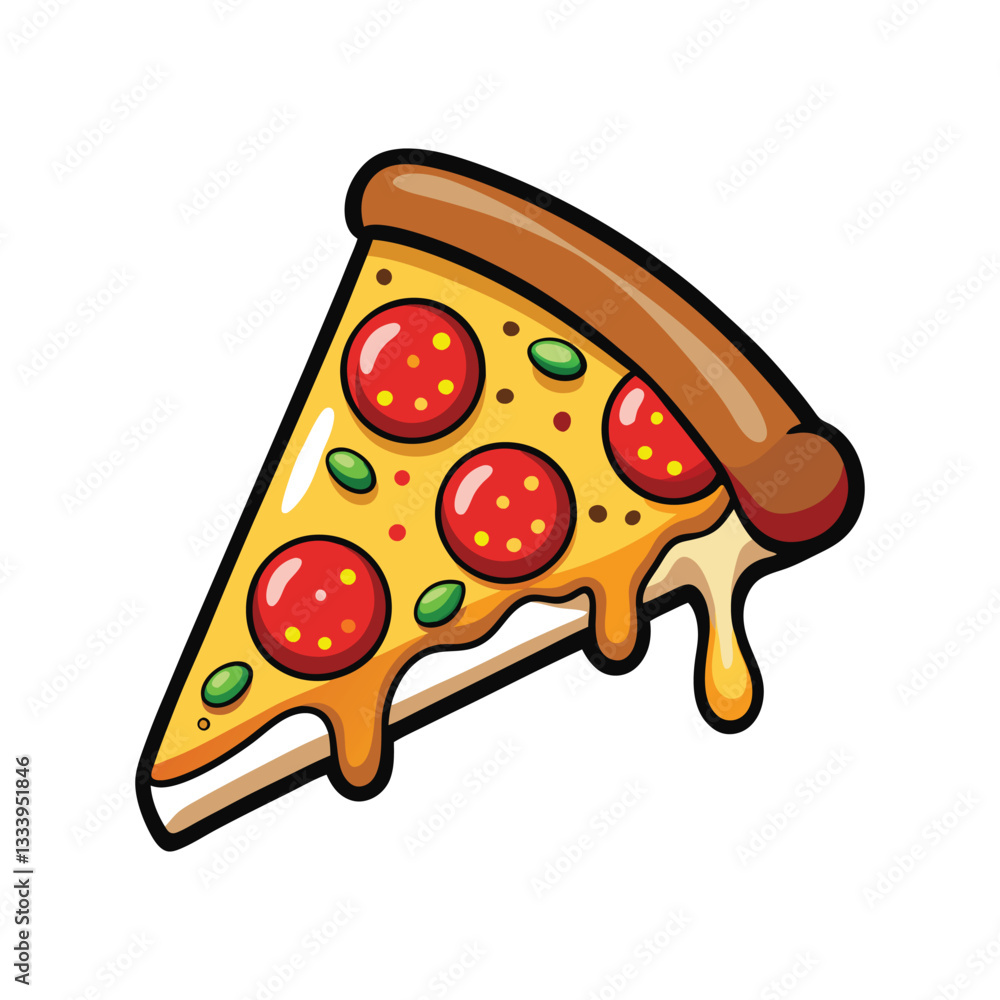 Slice of pizza. Vector clip art illustration Slice of pizza. Vector clip art illustration