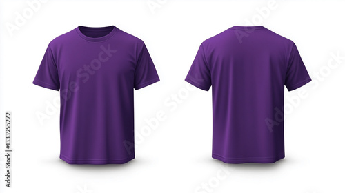 A purple shirt with a white background