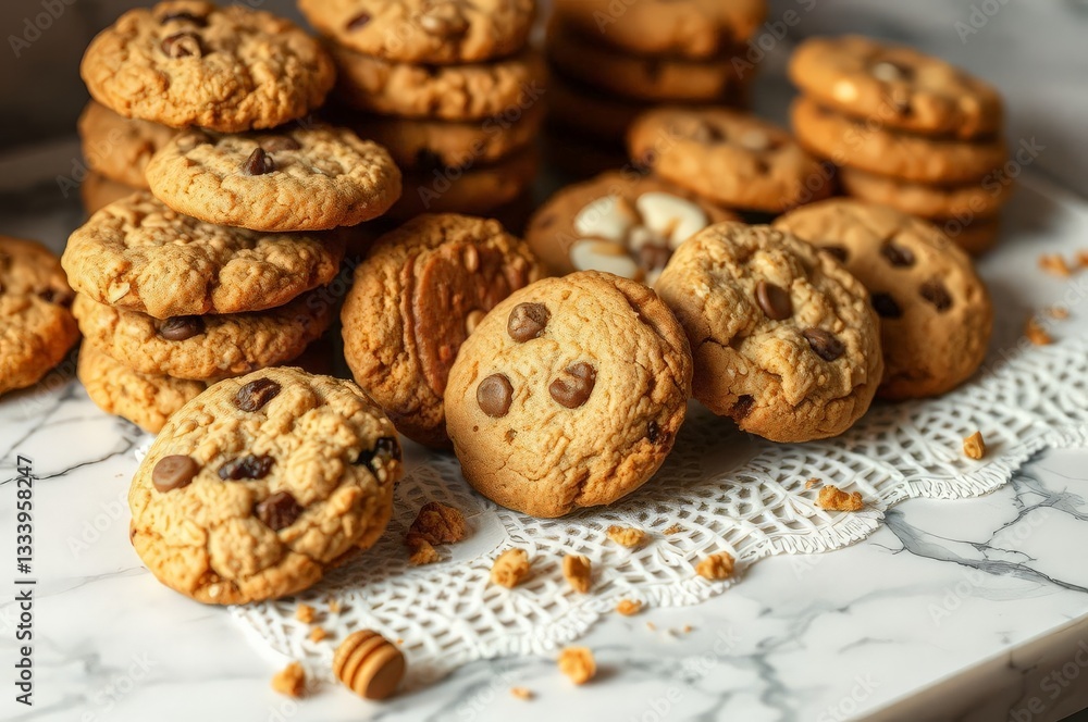 Assorted Cookies on Marble Countertop Assorted Cookies on Marble Countertop