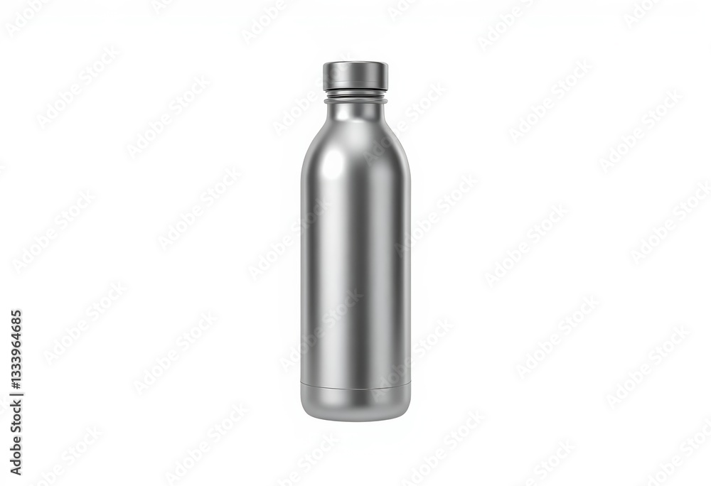 Simple metallic water bottle icon, sleek design, isolated , graphic, product Simple metallic water bottle icon, sleek design, isolated , graphic, product