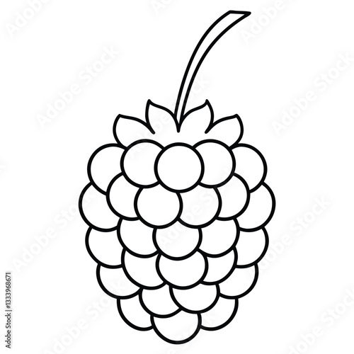Vector illustration of ripe raspberry with leaves and flowers in a seamless design.