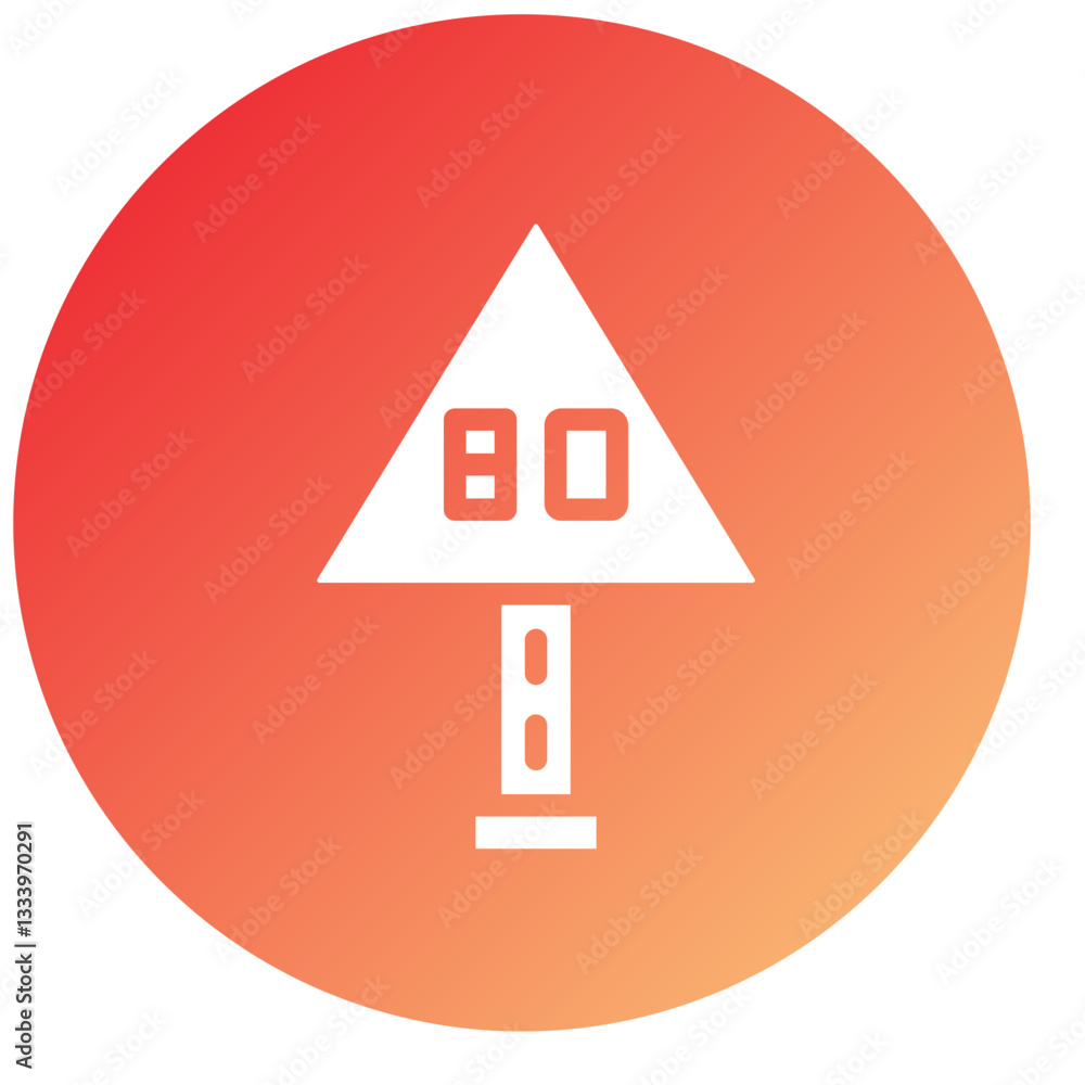 Vector Design 80 Speed Limit Icon Style Vector Design 80 Speed Limit Icon Style
