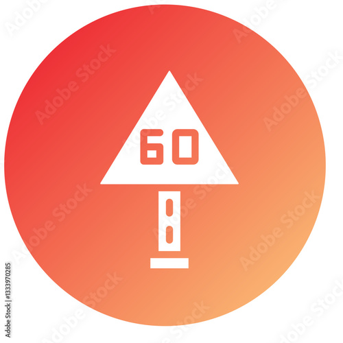 Vector Design 60 Speed Limit Icon Style