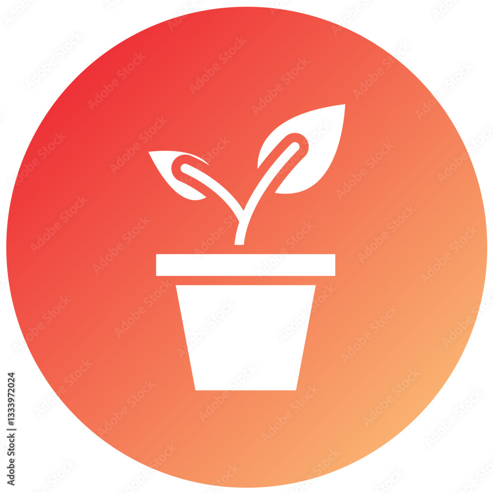 Vector Design Plant Pot Icon Style Vector Design Plant Pot Icon Style
