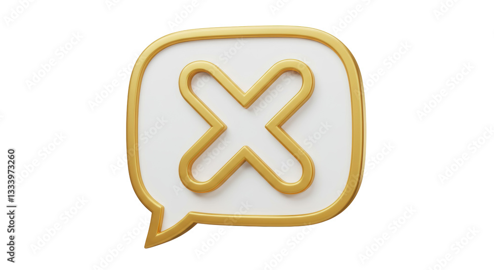 Obraz premium Isolated Chat Bubble with a Cross Icon