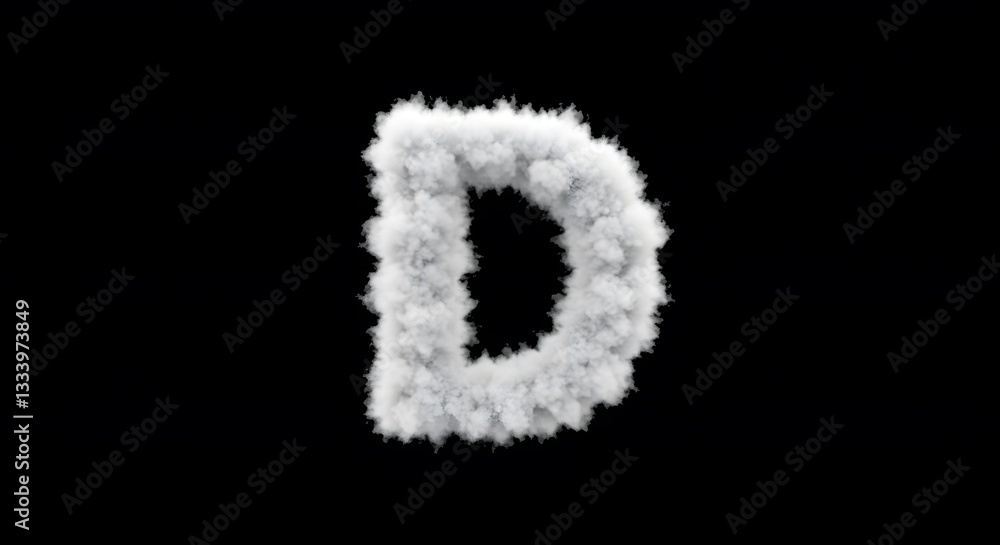 Cloud Letter D: A Whimsical Alphabetical Render Cloud Letter D: A Whimsical Alphabetical Render
