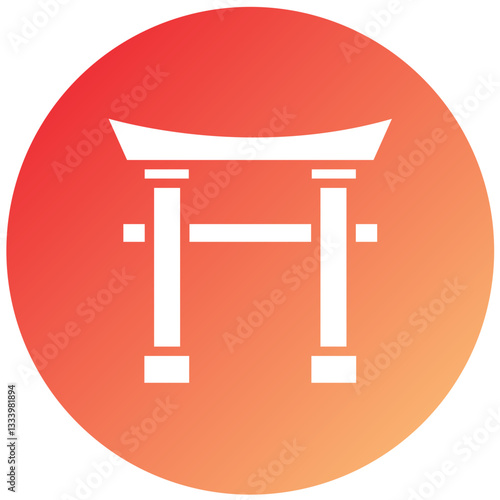 Vector Design Torii Gate Icon Style