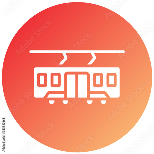 Vector Design Tramcar Icon Style