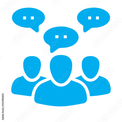 Business conversation blue icon