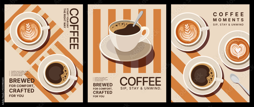 Obraz Vector illustration of Coffee Shop poster minimal and modern design, food and drink concept, menu template and mockup design, coffee cup of espresso