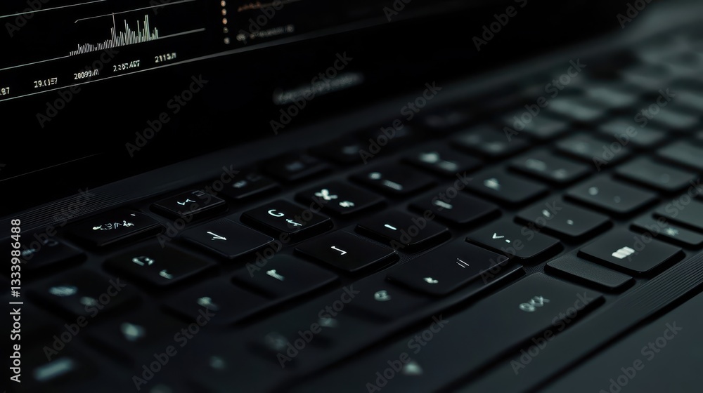 A close up image showing a laptop computer keyboard A close up image showing a laptop computer keyboard