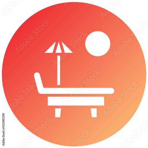 Vector Design Sun Bed Icon Style