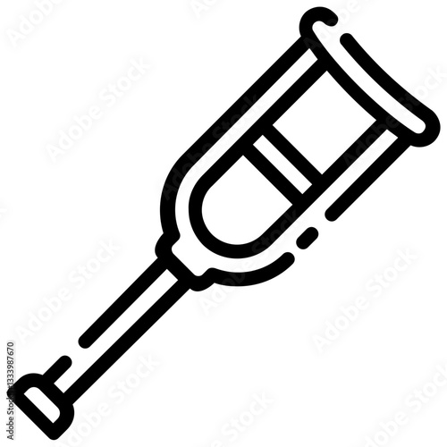 crutches vector outline icon