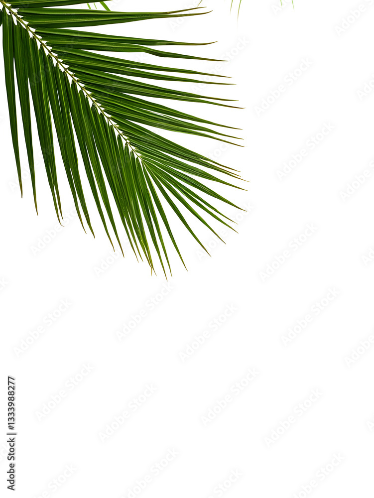 Obraz premium Palm leaves isolated on white background, file png