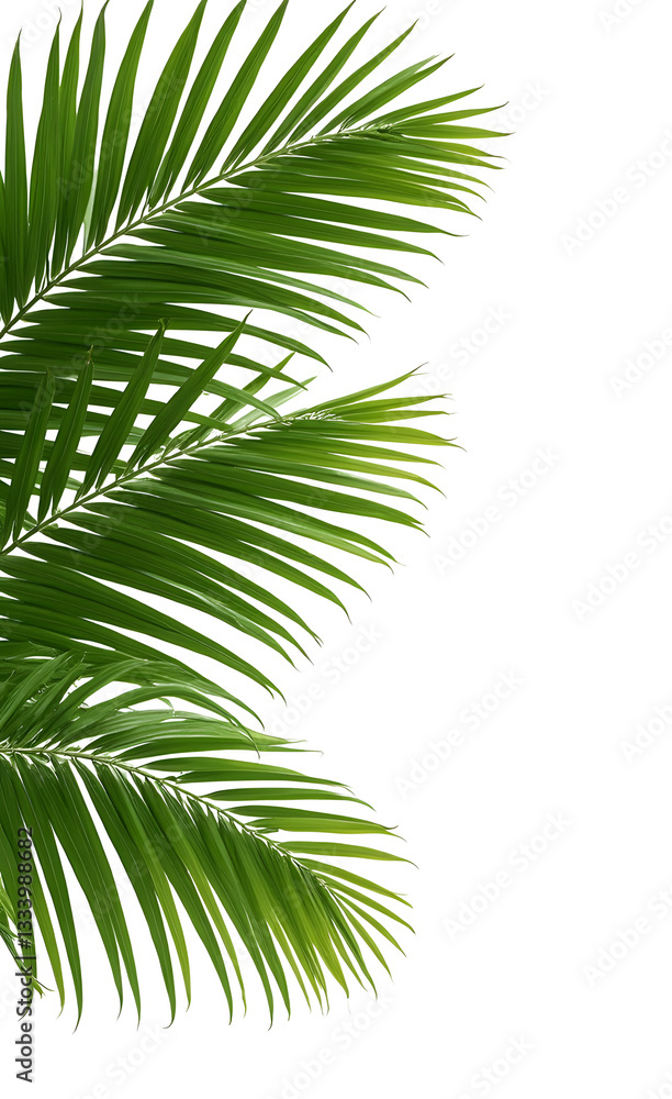 Obraz premium Palm leaves isolated on white background, file png