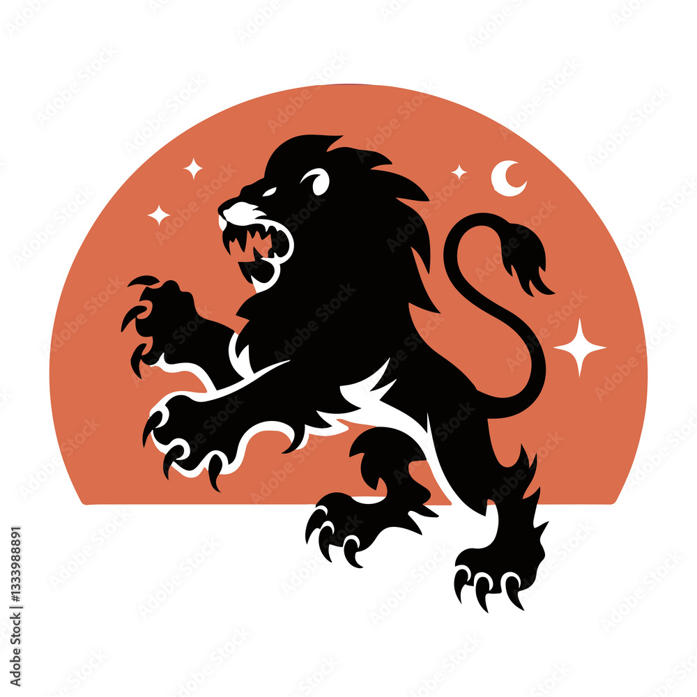 Obraz premium Lion vector silhouette illustration