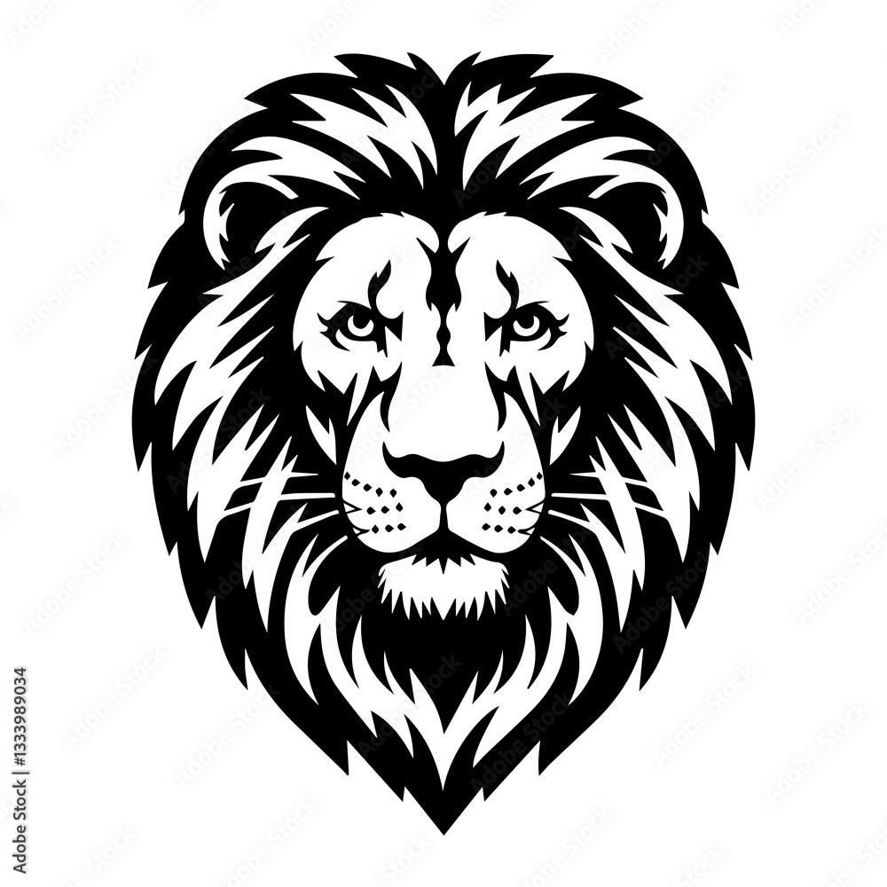 Fototapeta premium Lion head vector silhouette illustration
