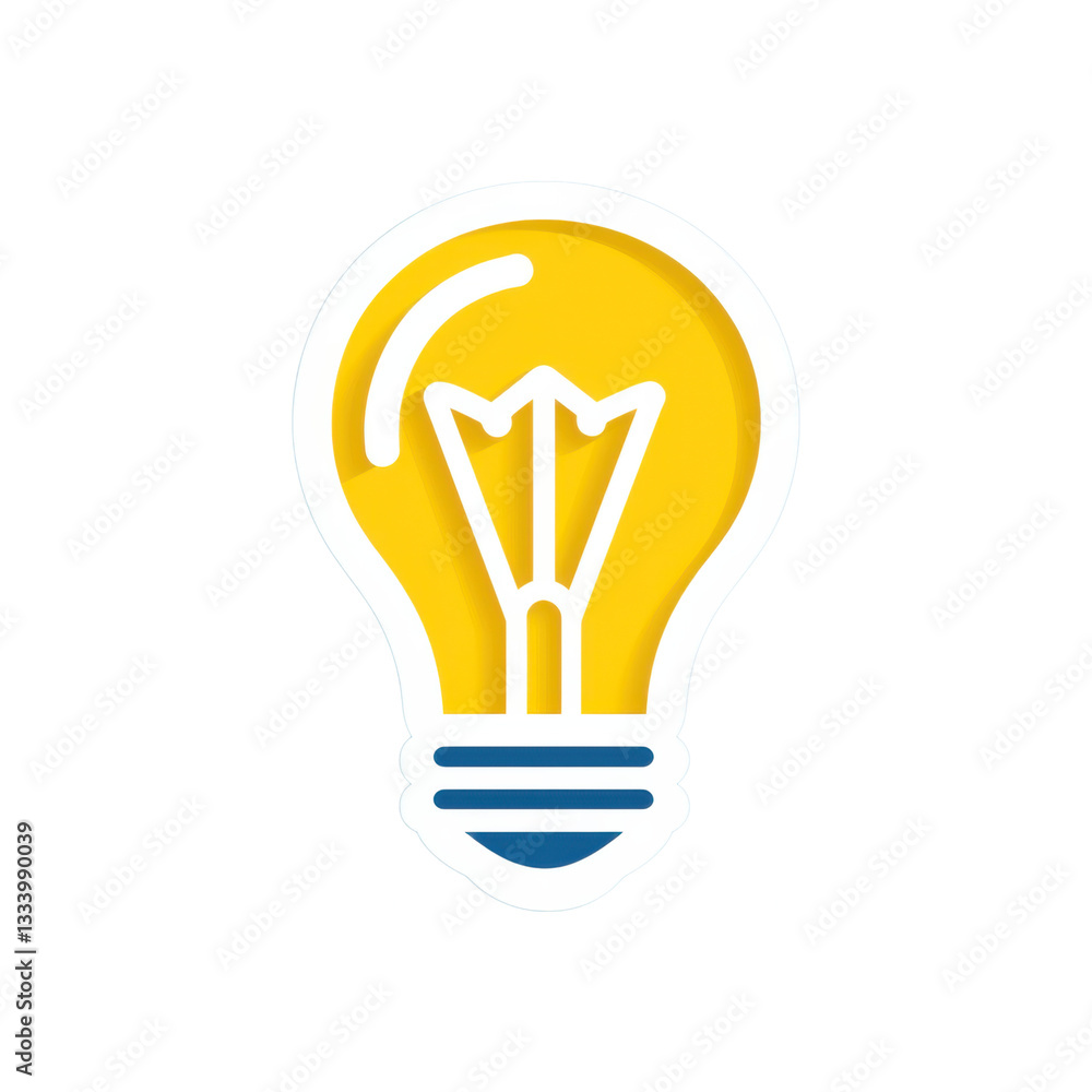 Fototapeta premium isolated transparent Background. flat design icon of light bulb representing innovation and ideas