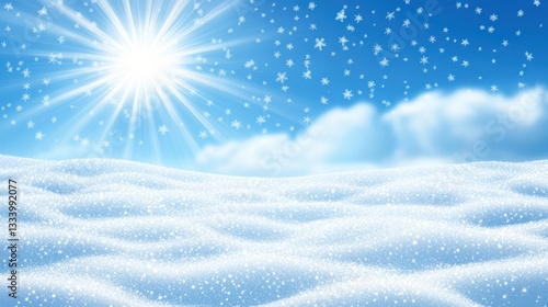 Wallpaper Mural Sparkling Snowy Landscape Under Bright Winter Sunlight Torontodigital.ca