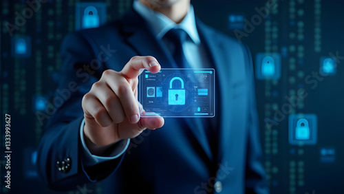 Cybersecurity Innovation Futuristic Digital Security and Data Protection Concept