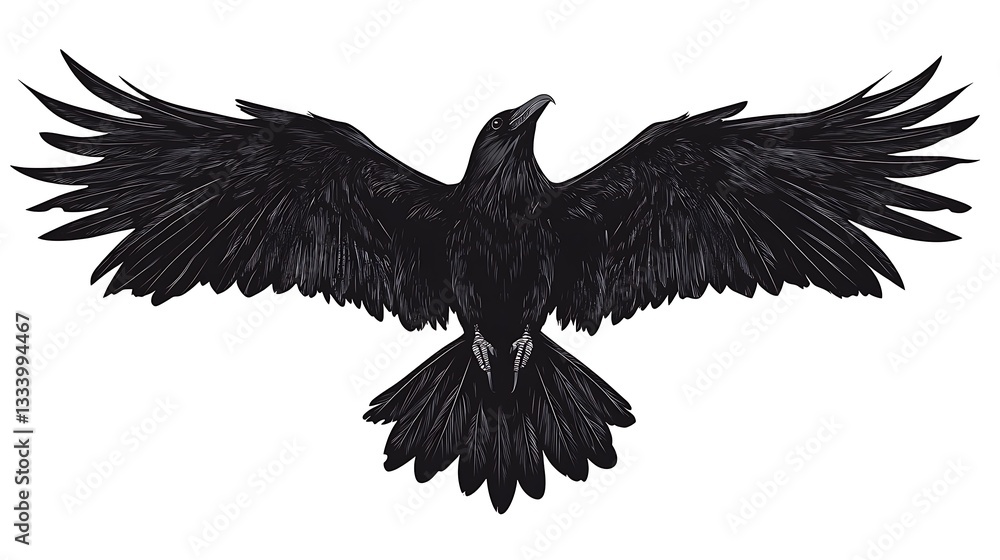 Obraz premium Majestic raven wings spread wallpapers