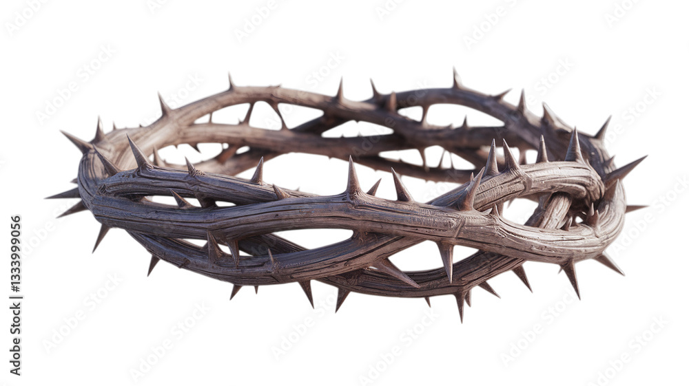 Fototapeta premium Realistic Crown of Thorns for Good Friday isolated on transparent background