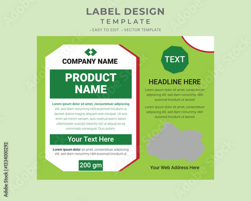 Easy to editable vector creative custom product label design template