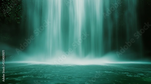 Serene Waterfall: Teal Paradise
