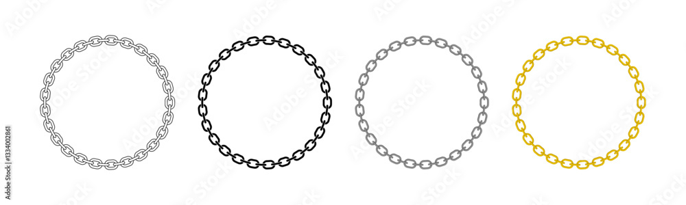 Circular Chain Frames in Various Styles Vector Set Circular Chain Frames in Various Styles Vector Set
