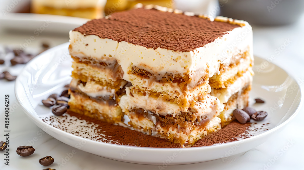 Delicious homemade tiramisu layered with coffee and cocoa flavors Delicious homemade tiramisu layered with coffee and cocoa flavors