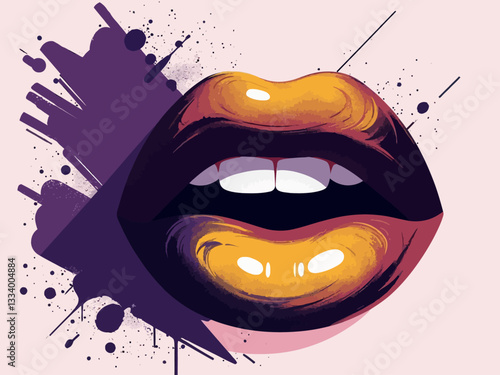 an abstract tasty colorful illustration with lot of movement and energy, lot of paint strokes, paint brushes vector style illustration 