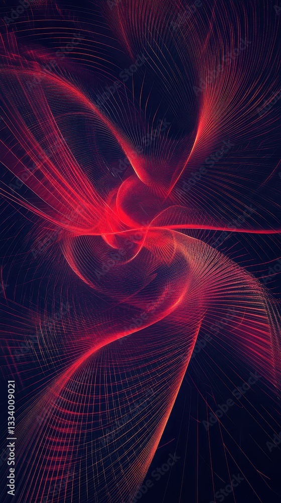Pulsating wave lines forming rhythmic geometric distortions, futuristic and energetic Pulsating wave lines forming rhythmic geometric distortions, futuristic and energetic