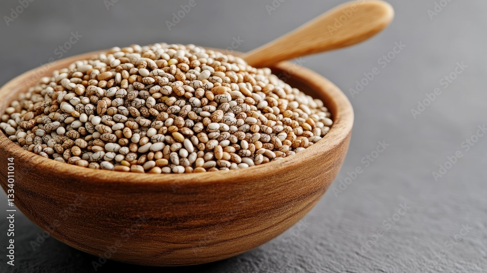 A beautifully arranged bowl brimming with a variety of seeds is elegantly resting on a dark surface, featured in a stylish culinary setting A beautifully arranged bowl brimming with a variety of seeds is elegantly resting on a dark surface, featured in a stylish culinary setting
