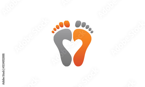foot print on white background