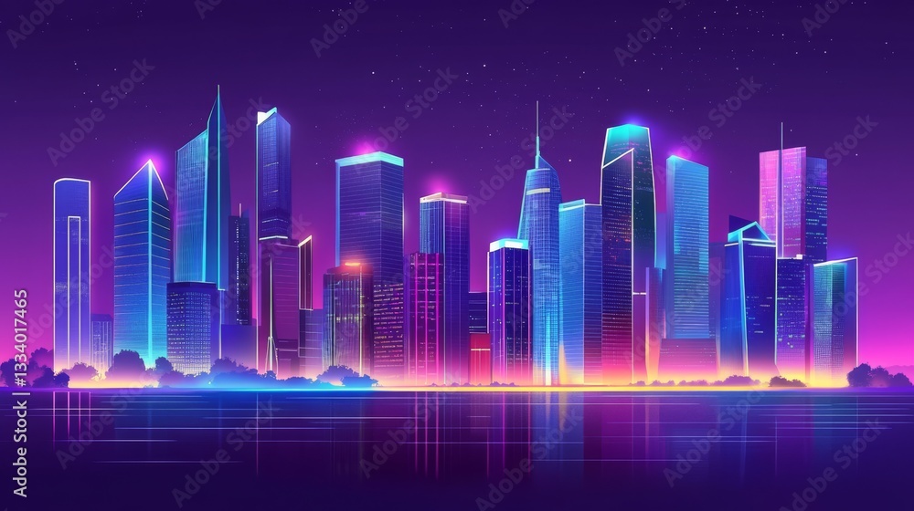 Big data cityscape with interconnected Big data cityscape with interconnected