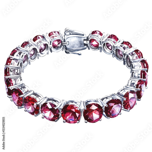 A ruby tennis bracelet exudes sleek and modern elegance.
