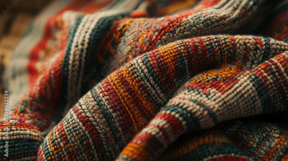 Close-Up of Colorful, Textured Fabric with Rich Patterns and Details Close-Up of Colorful, Textured Fabric with Rich Patterns and Details