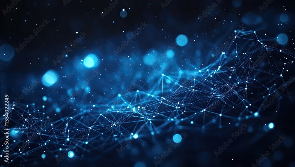 Abstract digital network, A dynamic interplay of interconnected nodes and lines Abstract digital network, A dynamic interplay of interconnected nodes and lines