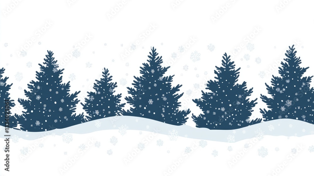 Fototapeta premium Winter Wonderland: Snowy Forest Silhouette