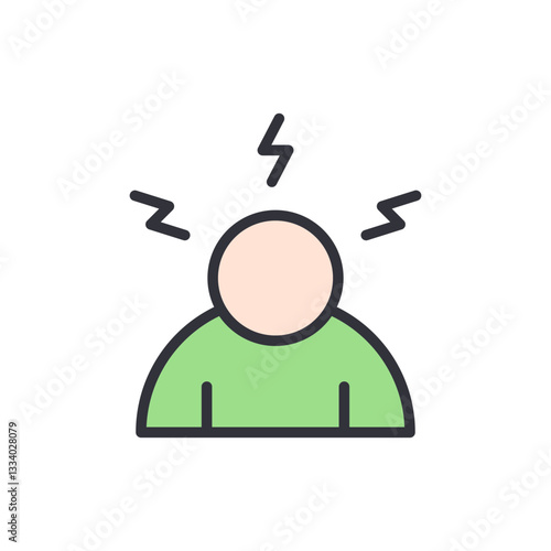 Anxiety colored icons, minimalist vector illustration ,simple transparent graphic element .Isolated on white background