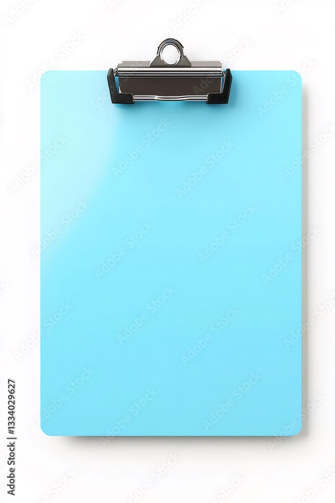 Blank Light Blue Clipboard on White Background Blank Light Blue Clipboard on White Background