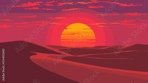 Sunset in the desert