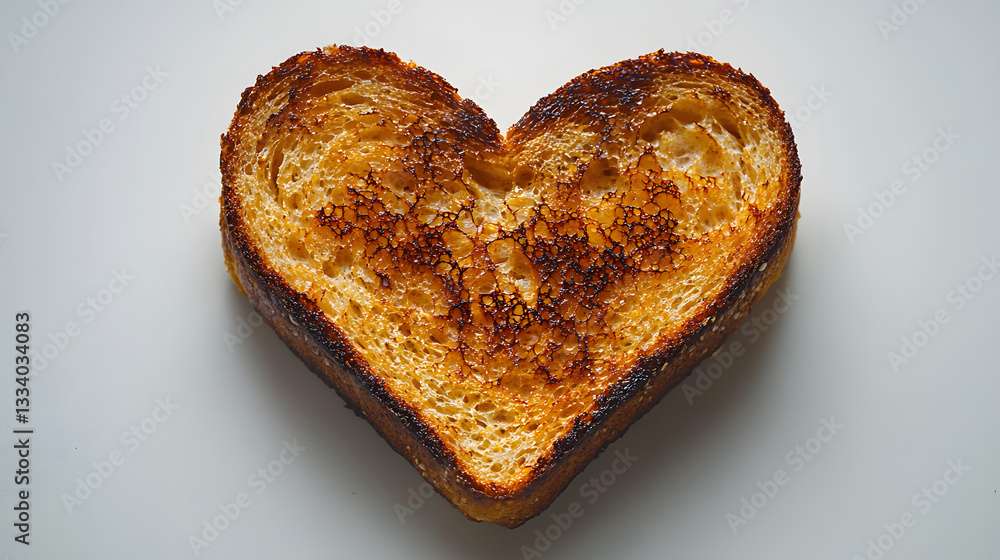 Love at First Bite: A slice of toast shaped like a heart, offering a warm embrace, inviting you to indulge in the simple pleasures. Love at First Bite: A slice of toast shaped like a heart, offering a warm embrace, inviting you to indulge in the simple pleasures.