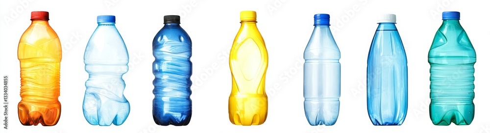 Assorted Plastic Bottles on White Background Assorted Plastic Bottles on White Background
