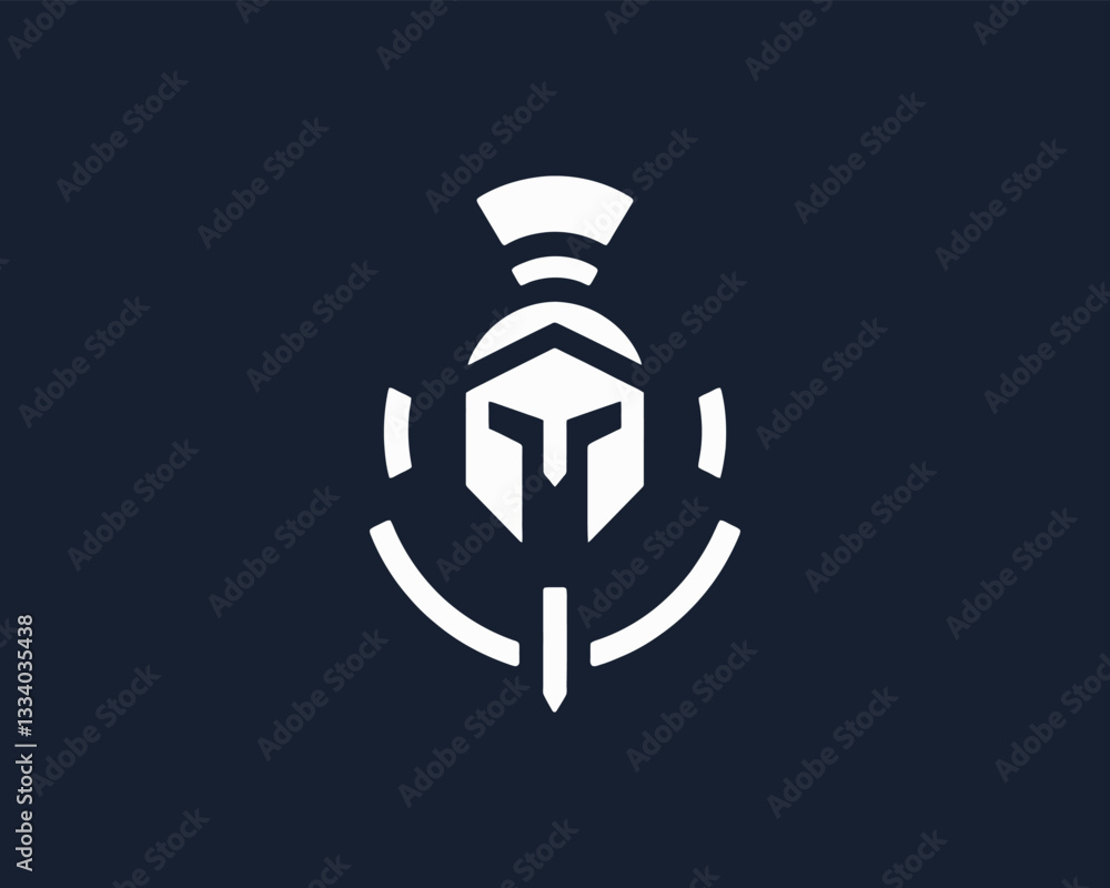 Spartan logo design icon symbol vector illustration. Spartan warrior helmet logo design template Spartan logo design icon symbol vector illustration. Spartan warrior helmet logo design template